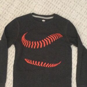 Old Navy Long Sleeve Baseball Shirt Youth Large (10/12) Waffle Texture From 2017